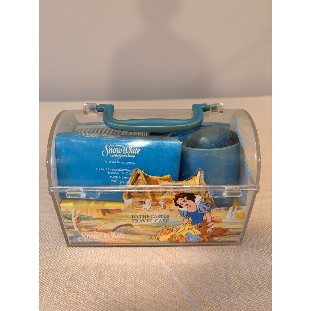 Vintage 1980s Disney Snow White Kid Care Travel Case Brush Comb Set - Picture 4 of 6